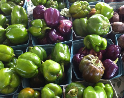 Green and Purple Bell Peppers